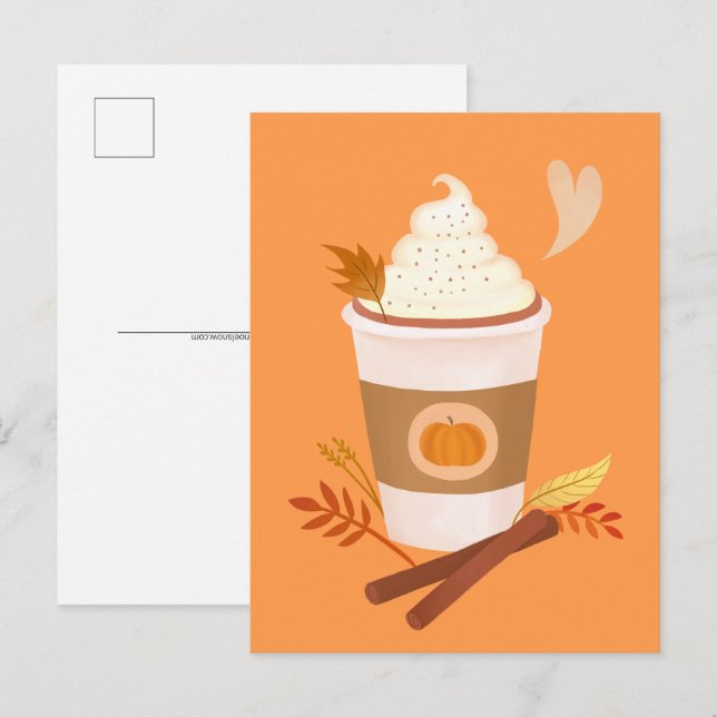 Pumpkin Spice Latte Orange Postcard (Front/Back)