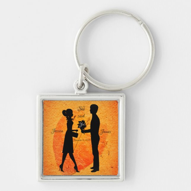 Pumpkin Spice Latte Romantic Glamourous Boho Chic Keychain (Front)