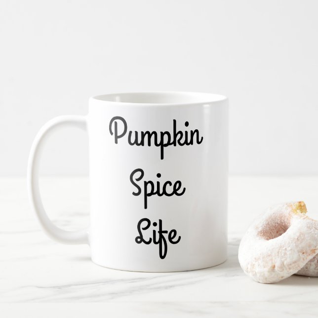 Pumpkin Spice Life Ceramic White Mug (With Donut)