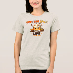 Pumpkin Spice Life Cute Fall Coffee T-Shirt Cozy Tri-Blend Shirt