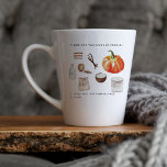 Pumpkin Spice Lover Latte Mug<br><div class="desc">Funny pumpkin spice quote latte mug featuring great typography and watercolor pumpkin spice recipe. These make great gifts! Stuff a few goodies inside and make someone's day! Add your custom wording to this design by using the "Edit this design template" boxes on the right hand side of the item, or...</div>