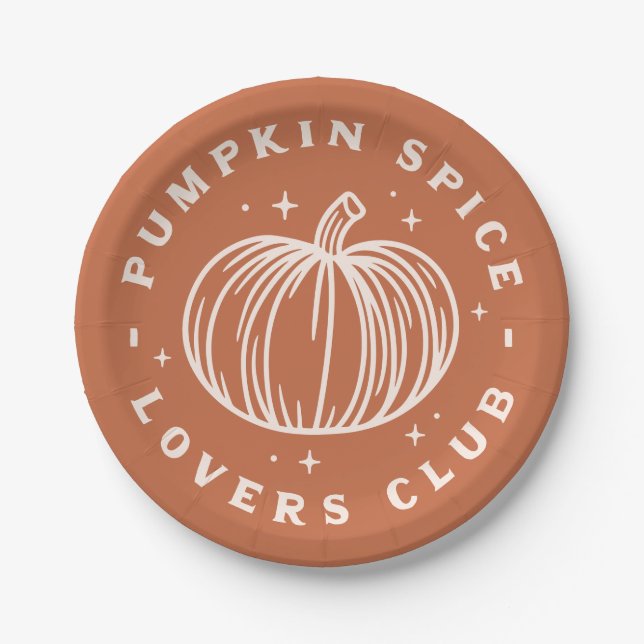 Pumpkin Spice Lovers Club Paper Plate (Front)