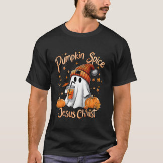 Pumpkin spice lovers Cute ghost boujee boo jee Hal T-Shirt