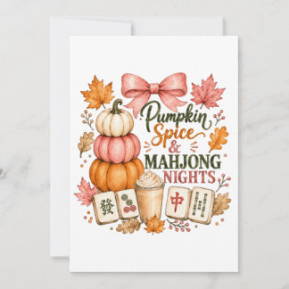 Pumpkin Spice Mahjong Nights Holiday Card
