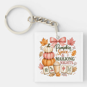 Pumpkin Spice Mahjong Nights Keychain