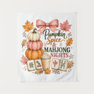 Pumpkin Spice Mahjong Nights Tapestry