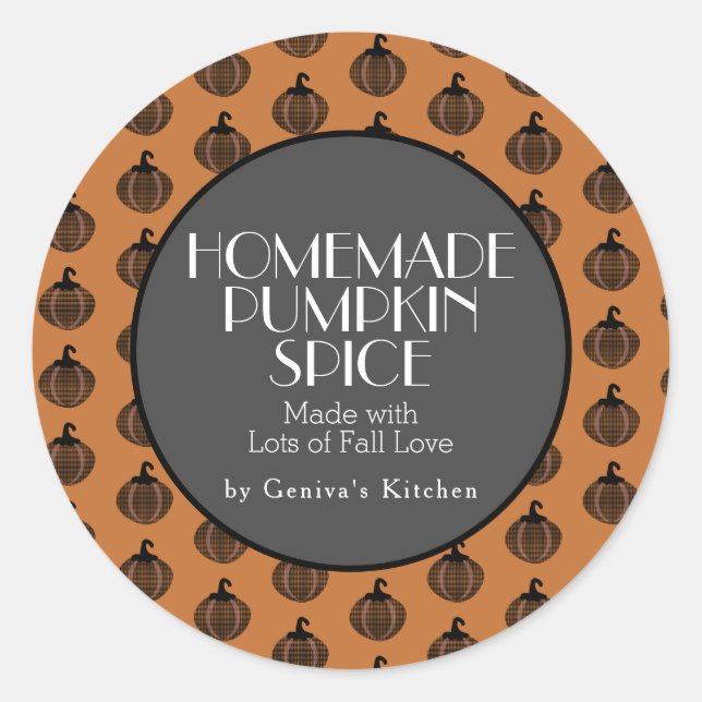 Pumpkin Spice Mix Cocoa Homemade Fall Classic Round Sticker (Front)