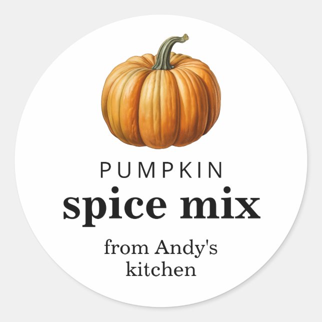 Pumpkin spice mix homemade canning label  (Front)
