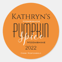 "Pumpkin Spice" Moonshine/Food/Product Label