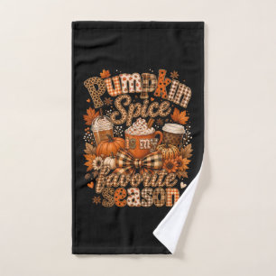 Pumpkin Spice My Favourite Season Autumn Latte Hand Towel