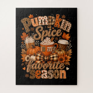 Pumpkin Spice My Favourite Season Autumn Latte Jigsaw Puzzle