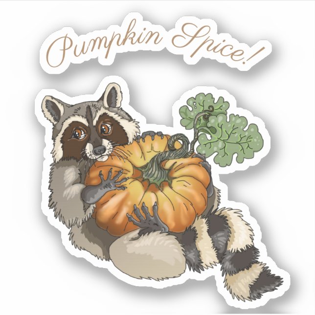Pumpkin Spice! On a Roll Pumpkin Raccoon (Front)