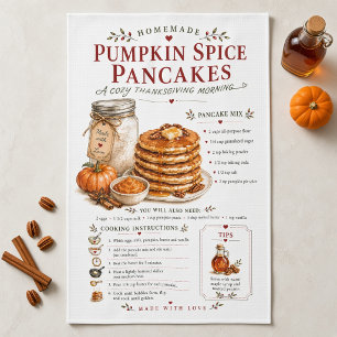 Pumpkin Spice Pancakes Recipe Thanksgiving Kitchen Towel