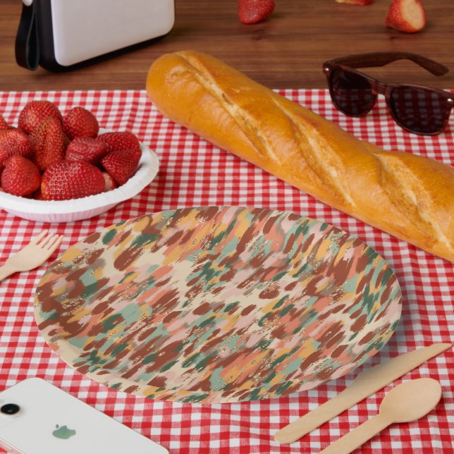 Pumpkin Spice Pattern Paper Plate (Picnic)