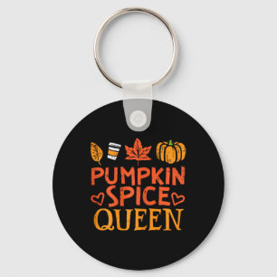 Pumpkin Spice Queen Fun Autumn Fall Season Women G Keychain