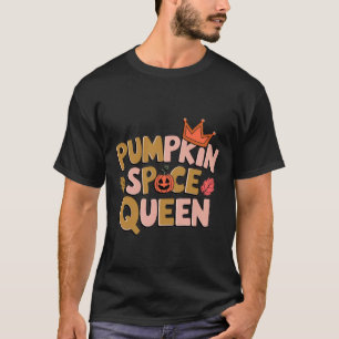 Pumpkin Spice Queen Funny Spooky Halloween Party V T-Shirt