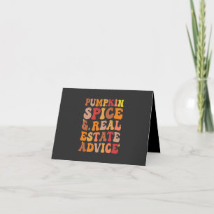 Pumpkin Spice & Real Estate Advice Funny Groovy Invitation