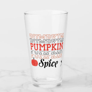 Pumpkin Spice Repeated Text - Autumn Design Glass