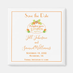 Pumpkin Spice Save the Date Magnet