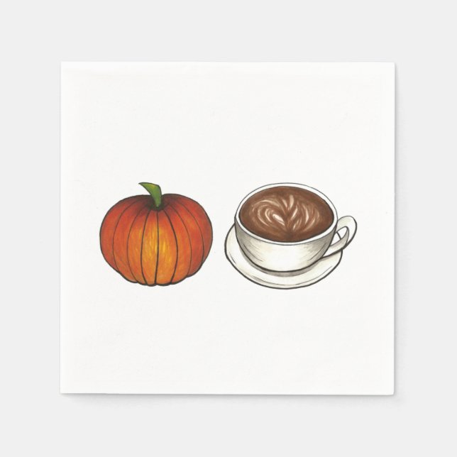 Pumpkin Spice Season Coffee Latte Autumn Fall Napkin (Front)
