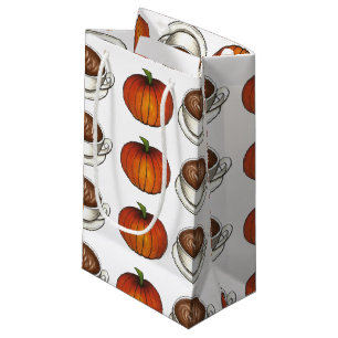 Pumpkin Spice Season Coffee Latte Autumn Fall Small Gift Bag