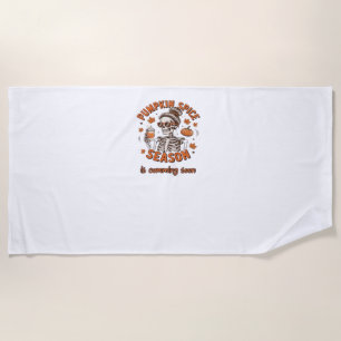 Pumpkin Spice Season is Comming Soon Halloween Fal Beach Towel