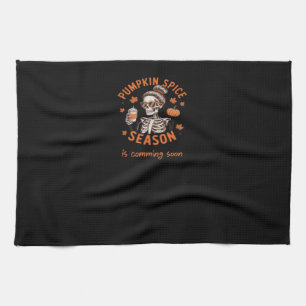 Pumpkin Spice Season is Comming Soon Halloween Fal Kitchen Towel