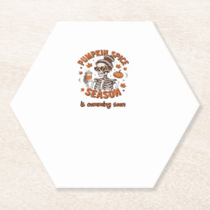 Pumpkin Spice Season is Comming Soon Halloween Fal Paper Coaster