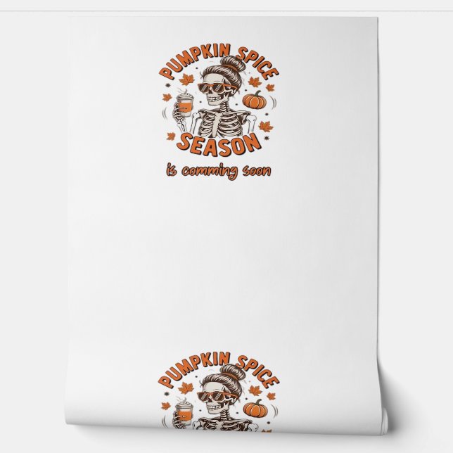 Pumpkin Spice Season is Comming Soon Halloween Fal Wallpaper (Unrolling)