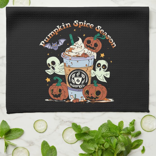 Pumpkin Spice Season Kitchen Towel (Folded)