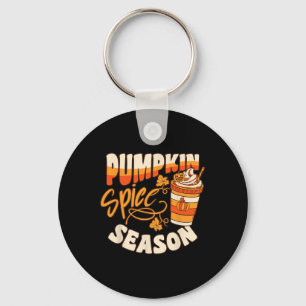 Pumpkin Spice Season Latte Coffee Fall Autumn Funn Keychain
