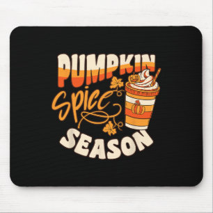 Pumpkin Spice Season Latte Coffee Fall Autumn Funn Mouse Pad