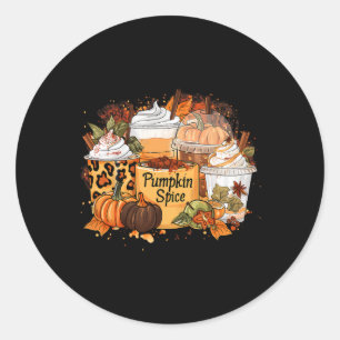 Pumpkin Spice Season Latte Coffee Lover Fall Thank Classic Round Sticker
