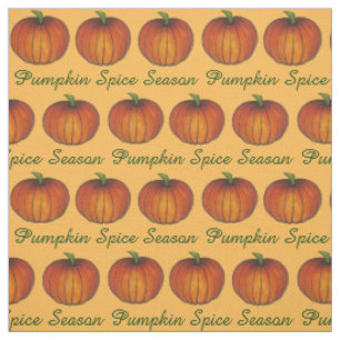 Pumpkin Spice Season Orange Fall Autumn Holiday Fabric