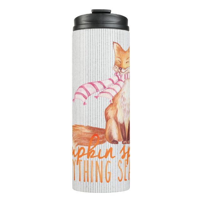 Pumpkin Spice Season Sitting Fox Thermal Tumbler (Front)