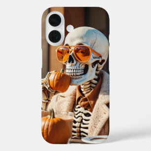Pumpkin Spice Skeleton iPhone 16 Case