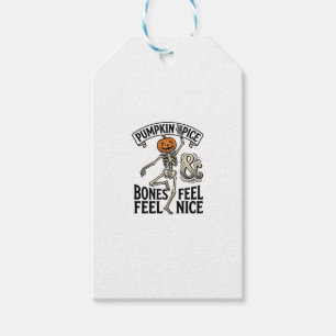 Pumpkin Spice Skeleton Vintage Halloween Dance Shi Gift Tags