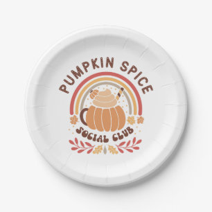 Pumpkin Spice Social Club – Cute Fall PSL Paper Plate