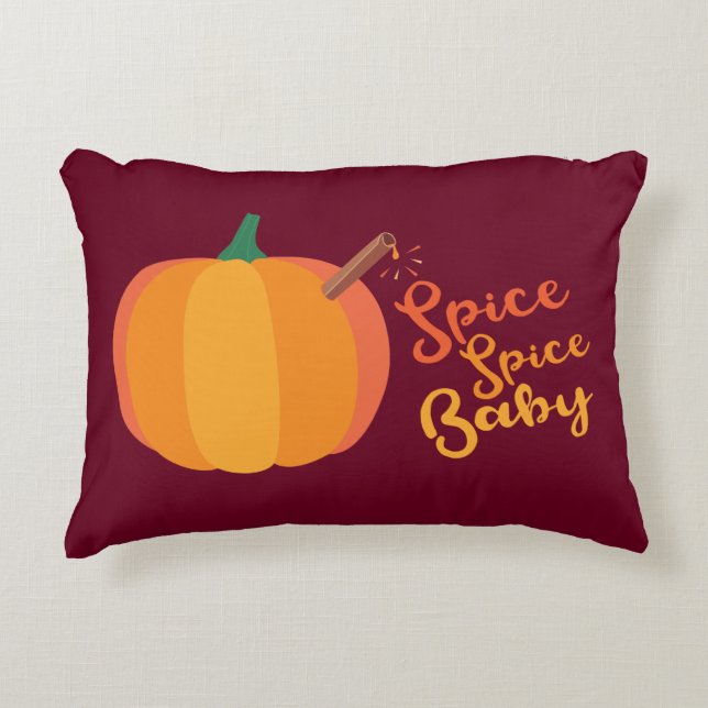Pumpkin "Spice Spice Baby" Fall Pillow (Front)
