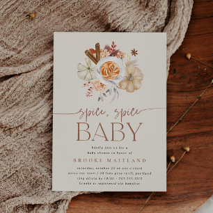 Pumpkin "Spice Spice Baby" Shower Invitation