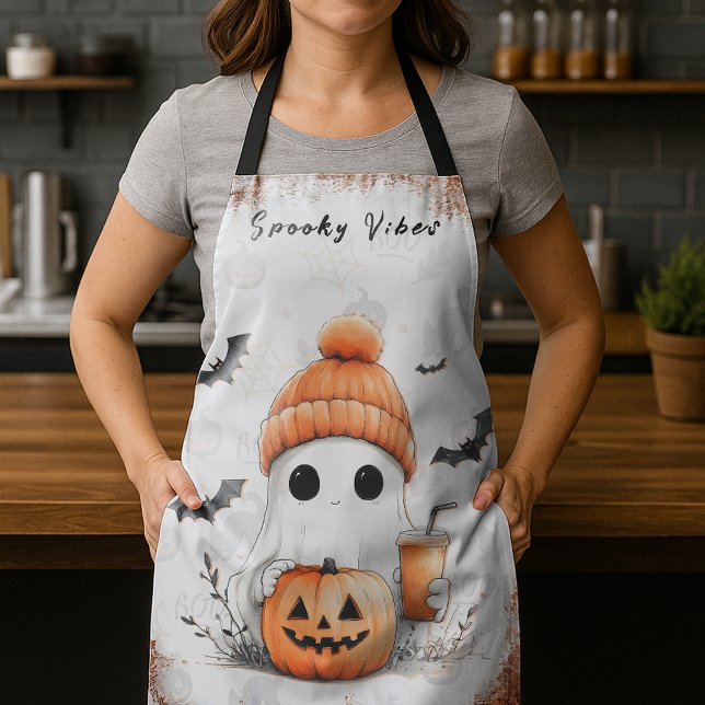 Pumpkin Spice Spooky Vibes Personalized Apron (Creator Uploaded)