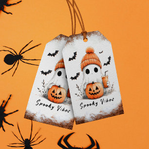 Pumpkin Spice Spooky Vibes Personalized Gift Tags