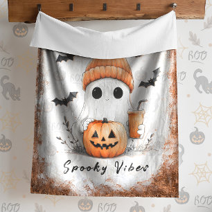 Pumpkin Spice Spooky Vibes Personalized Sherpa Blanket