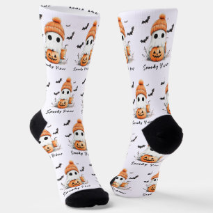 Pumpkin Spice Spooky Vibes Personalized Socks