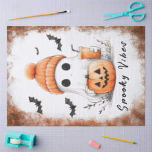 Pumpkin Spice Spooky Vibes Personalized Tissue Paper
