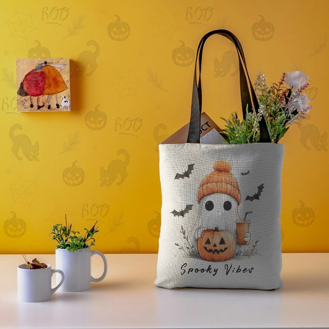 Pumpkin Spice Spooky Vibes Personalized Tote Bag (Creator Uploaded)