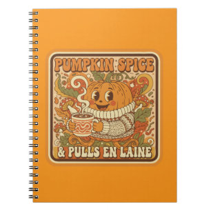 Pumpkin Spice & Sweater Weather Retro Autumn Notebook