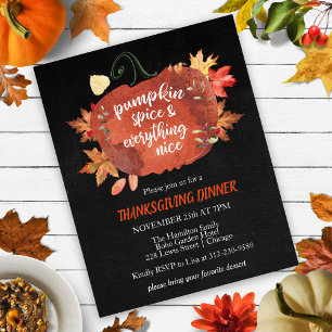 Pumpkin Spice Thanksgiving Budget Invitation