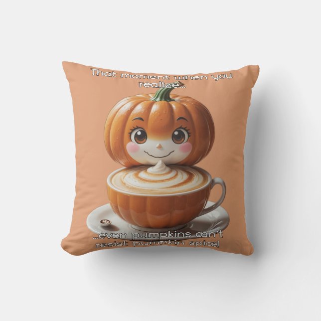 Pumpkin Spice Throw Pillow (Front)