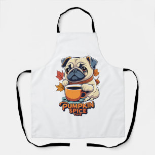 Pumpkin Spice Time Dog Dad Mom Halloween Cute Gift Apron